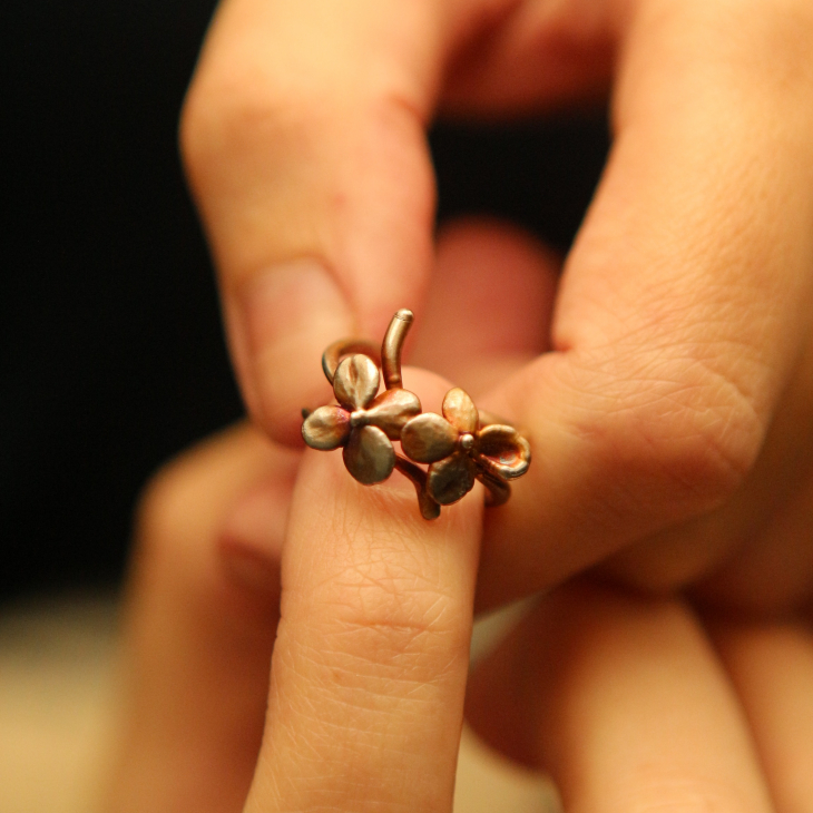 Cuff in silver, Hydrangea, фото 2